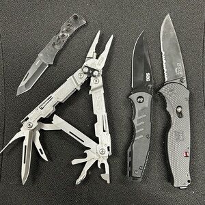 SOG folding knives and multitool bundle